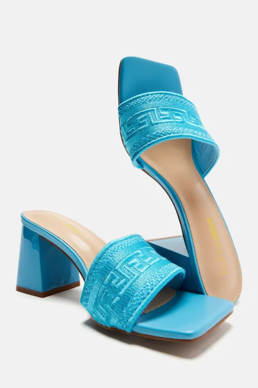 Slay On Them Heeled Sandals - Blue sold by Fashion Nova