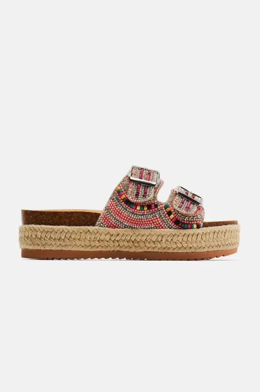 Made For Sunny Days Platform Sandals - Pink sold by Fashion Nova