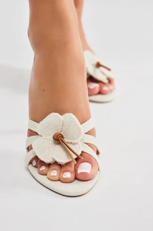 About A Girl Denim Heels - White sold by Fashion Nova