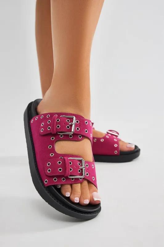 Living On The Edge Slides - Pink sold by Fashion Nova