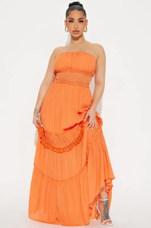 Vacation Mode Maxi Dress - Orange sold by Fashion Nova