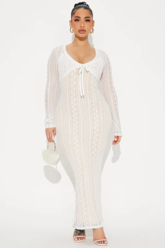 Chelsi Lace Maxi Dress Set - White sold by Fashion Nova