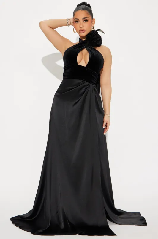 Ella Satin Gown - Black sold by Fashion Nova