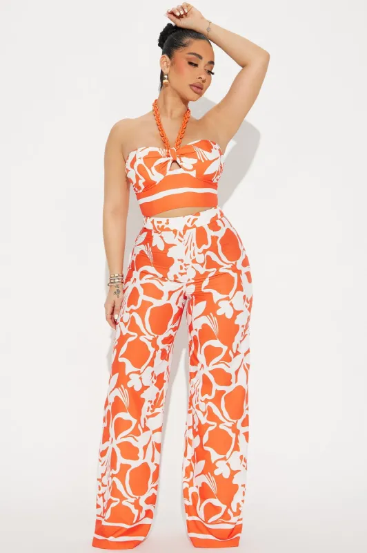 Belina Pant Set - Orange/combo sold by Fashion Nova