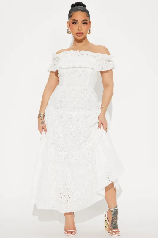 Stephanie Tiered Maxi Dress - White sold by Fashion Nova