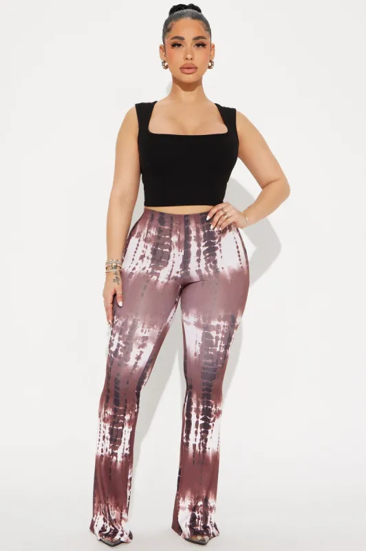 Meet Me Halfway Flare Pant - Brown/combo sold by Fashion Nova