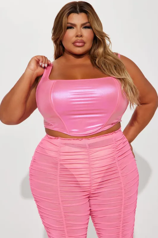 At The Party PU Corset Top - Pink sold by Fashion Nova