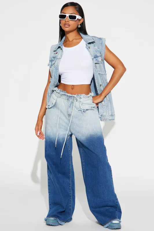 Lost In Space Baggy Gradient Jeans - Medium Wash sold by Fashion Nova