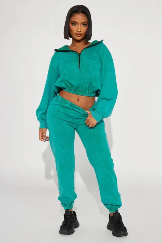 Tia Mineral Wash Pant Set - Teal sold by Fashion Nova