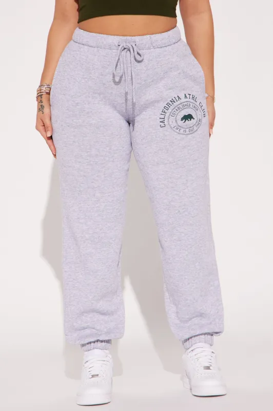 Cali Athletic Club Lounge Jogger - Heather Grey sold by Fashion Nova