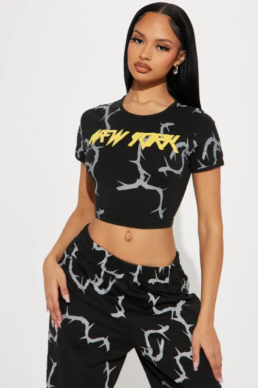 NY Glow Graphic Tee - Black/combo sold by Fashion Nova