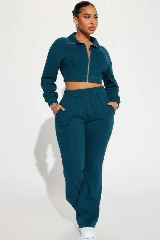 Give It Away Lounge Flare Pant - Hunter sold by Fashion Nova