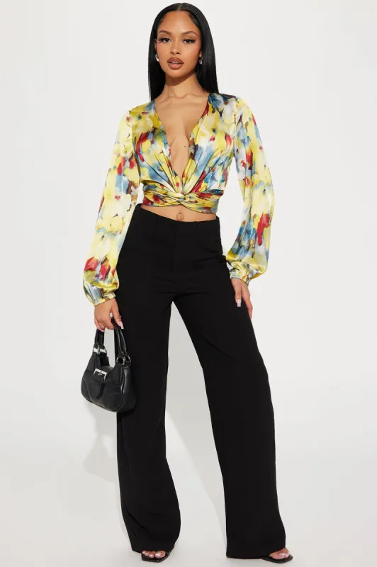 Makenna Textured Trouser Pant - Black sold by Fashion Nova