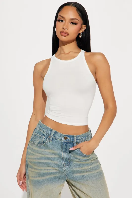 Kyla Crew Neck Tee - White sold by Fashion Nova