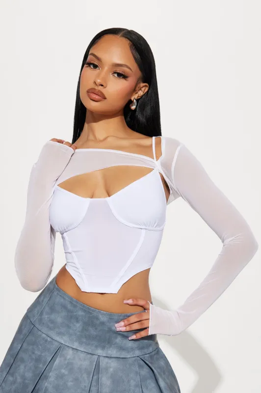 Molly Mesh Top - White sold by Fashion Nova