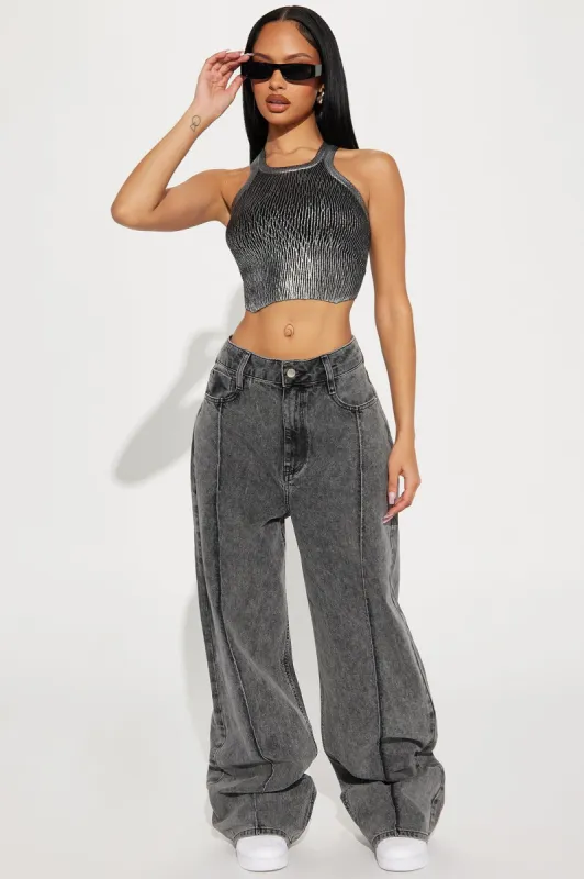 True To You Wide Leg Jeans - Grey sold by Fashion Nova