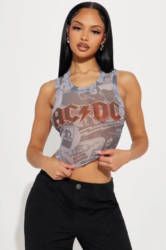 ACDC Live Mesh Top - Black/combo sold by Fashion Nova