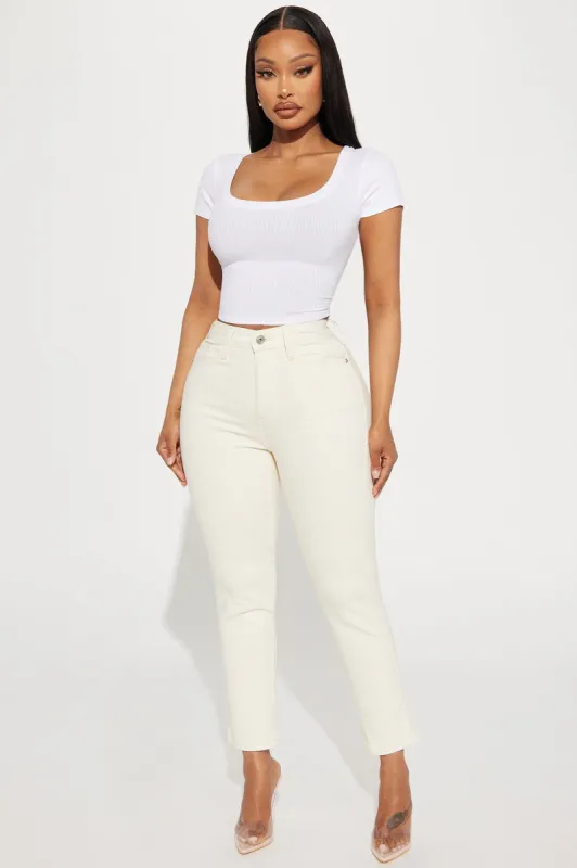 Unanswered Calls Stretch Skinny Jeans - Off White sold by Fashion Nova