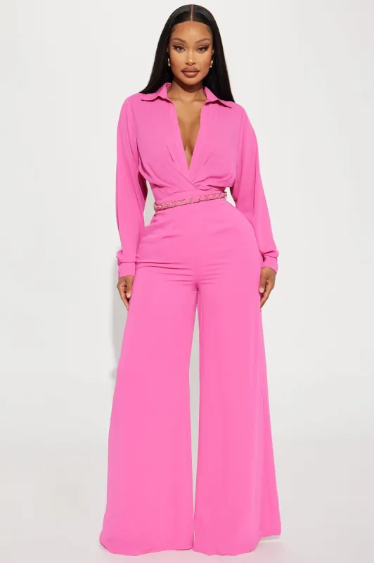Grecia Jumpsuit - Fuchsia sold by Fashion Nova