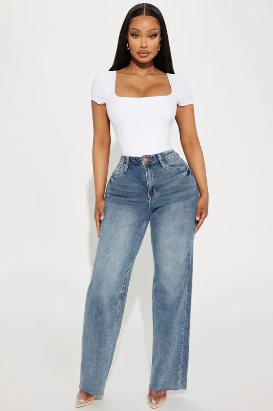Keeping In Contact Tinted Stretch Straight Leg Jeans - Vintage Wash sold by Fashion Nova
