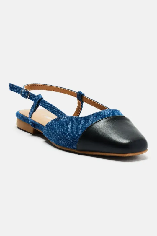 Coffee Break Slingback Flats - Denim sold by Fashion Nova