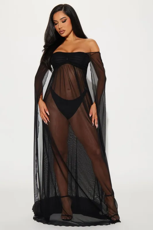 Angelica Mesh Maxi Dress - Black sold by Fashion Nova