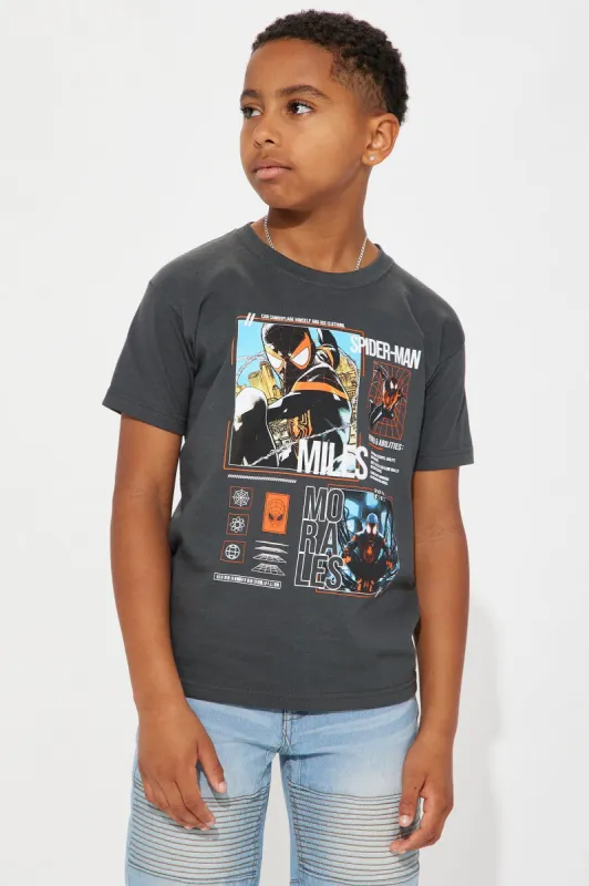 Mini Spiderman Miles Morales Tee - Charcoal sold by Fashion Nova