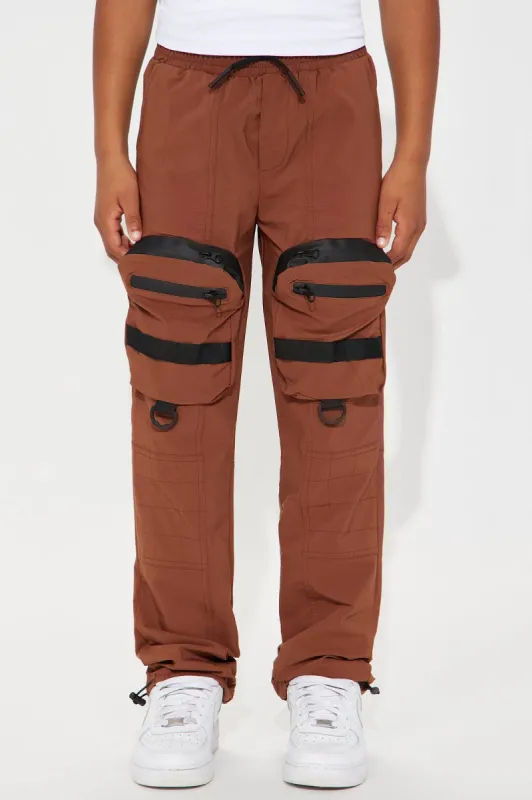 Mini Another Day Nylon Cargo Pants - Brown sold by Fashion Nova