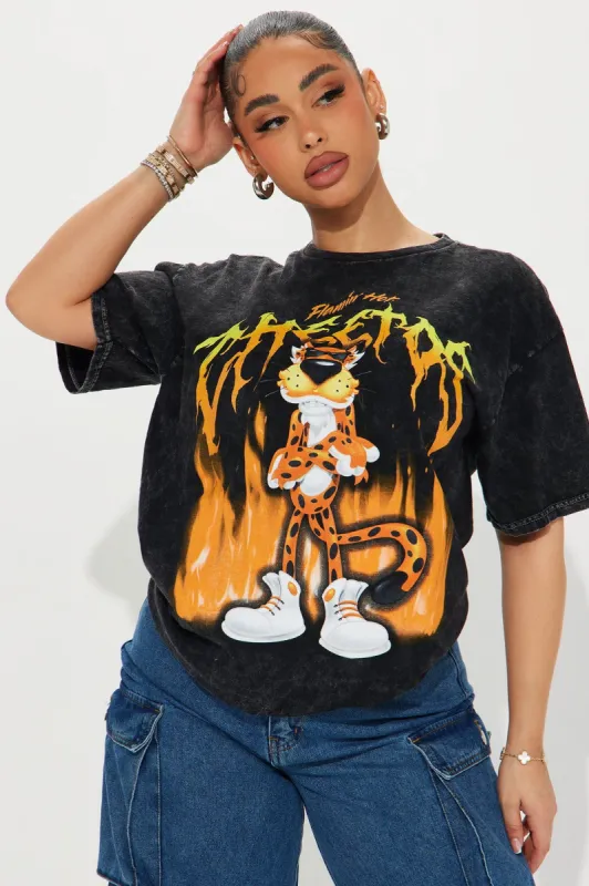 Flamin' Hot Heat Washed Tee - Black Wash sold by Fashion Nova