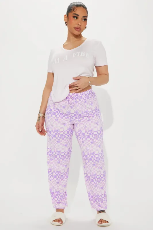 I'm A Vibe PJ Jogger Set - Lavender sold by Fashion Nova