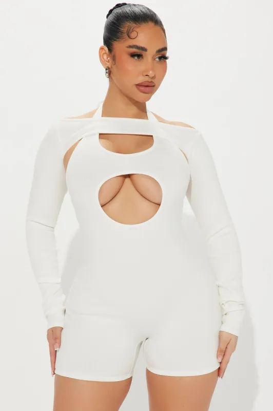 Karah Snatched Romper - Off White sold by Fashion Nova
