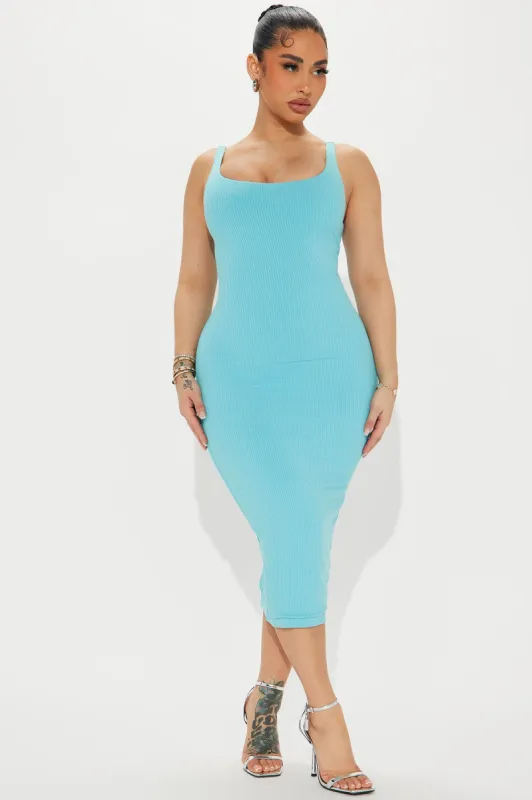 Jennifer Double Lined Midi Dress - Blue sold by Fashion Nova