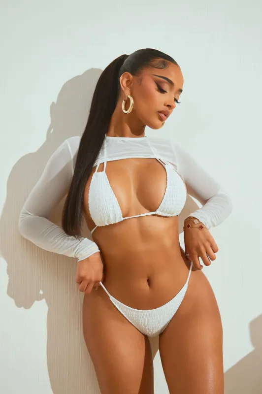 Rayna 3 Piece Bikini Set - White sold by Fashion Nova