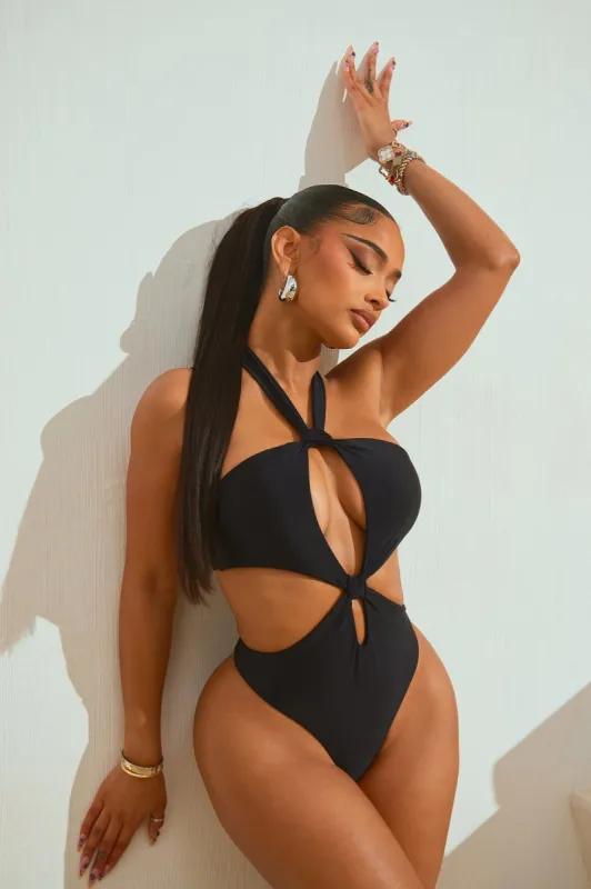 Elaine Cutout 1 Piece Swimsuit - Black sold by Fashion Nova