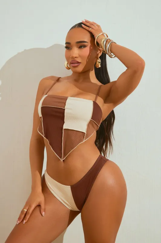Emmy Tank Top 2 Piece Bikini - Brown Combo sold by Fashion Nova