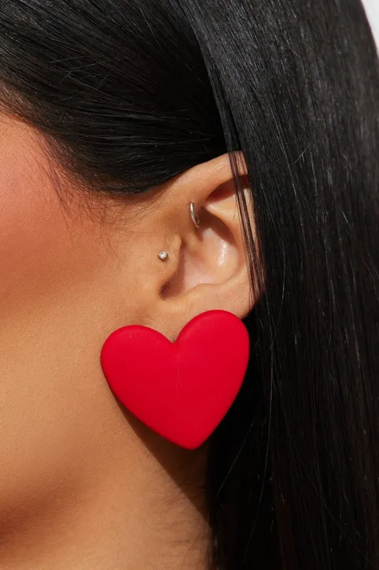 So In Love Stud Earrings - Red sold by Fashion Nova