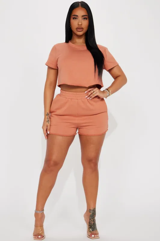 Keep It Relaxed Short Set - Rust sold by Fashion Nova