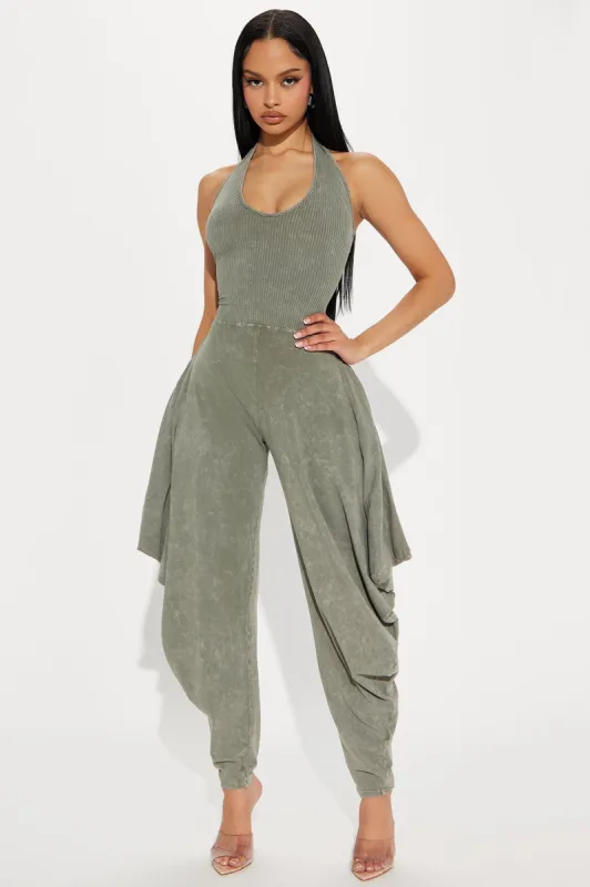 Call For You Jumpsuit  - Olive sold by Fashion Nova