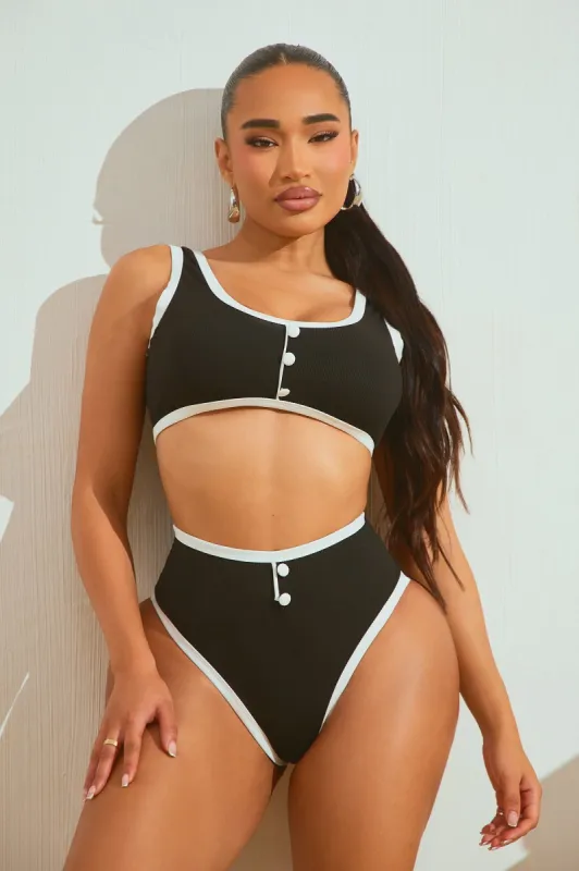 Kennedy 2 Piece Bikini - Black/White sold by Fashion Nova