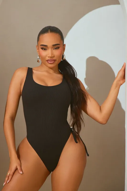 Judy Ruched One Piece Swimsuit - Black sold by Fashion Nova