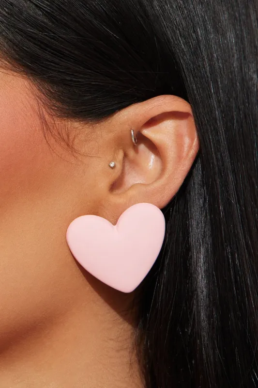 So In Love Stud Earrings - Pink sold by Fashion Nova