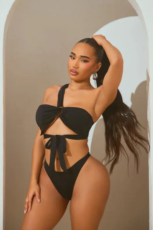 Take A Quick Dip O Ring 2 Piece Bikini - Black sold by Fashion Nova