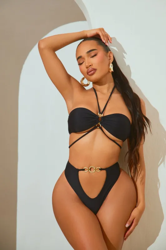 Mercedes Strappy 2 Piece Bikini - Black sold by Fashion Nova