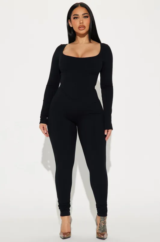 Denae Snatched Jumpsuit - Black sold by Fashion Nova