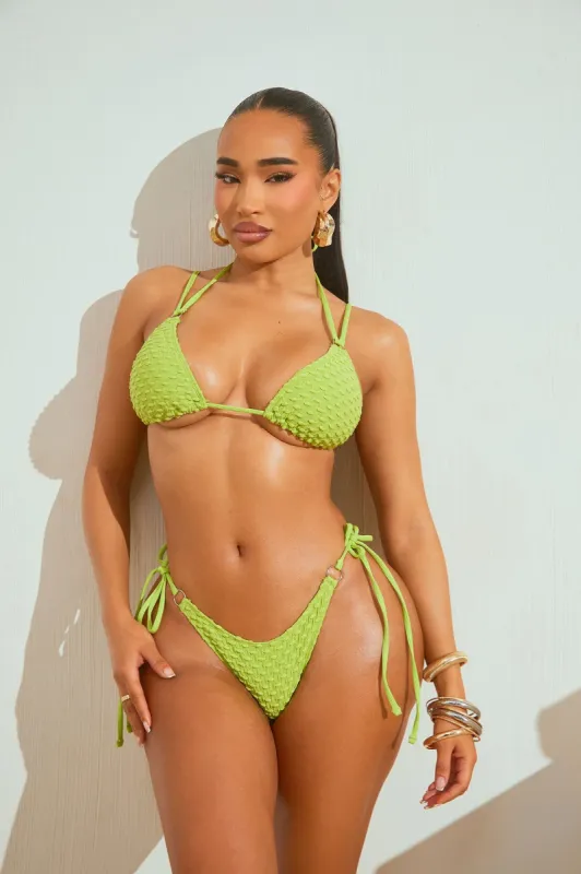 Lylah Textured 2 Piece Bikini - Lime sold by Fashion Nova