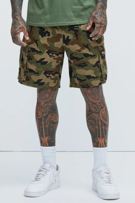 Twill Volley Cargo Shorts - Camouflage sold by Fashion Nova