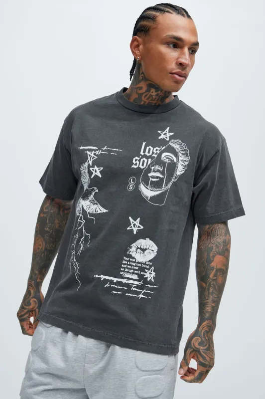 Lost Souls Need Redemption Short Sleeve Tee - Black sold by Fashion Nova