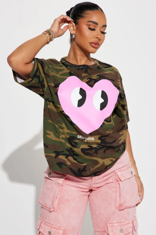 Self Love Camo Tshirt - Camouflage sold by Fashion Nova