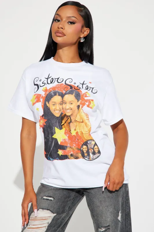 Sister Sister Graphic Tee - White sold by Fashion Nova