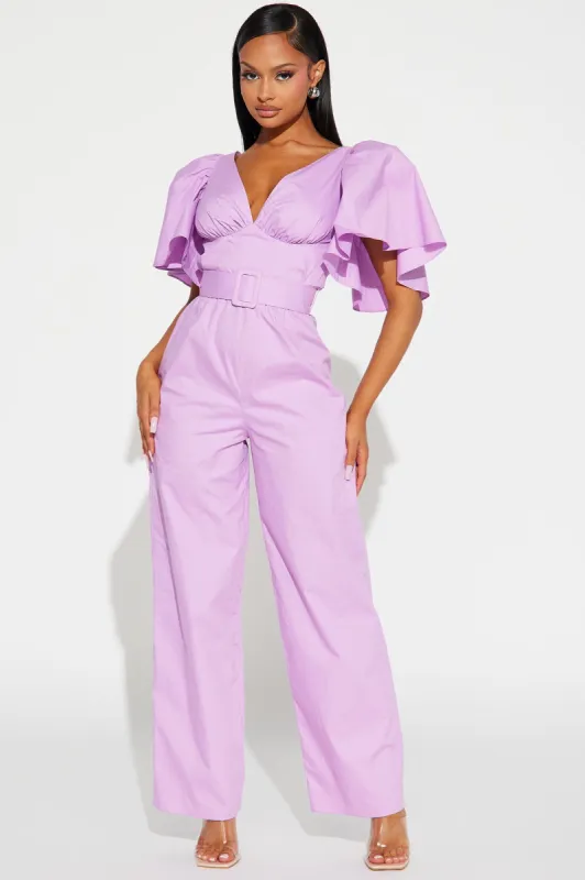 Brunch Gal Jumpsuit - Lavender sold by Fashion Nova